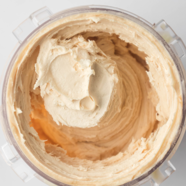 Ninja Creami peanut butter ice cream looking crumbly and powdery after the first Ice Cream cycle.