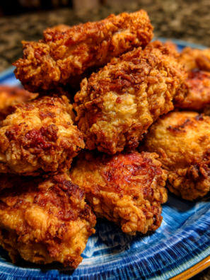Gordon Ramsay's Buttermilk Fried Chicken Gordon Ramsay's Buttermilk Fried Chicken This is the recipe I pull out when I want that true restaurant-quality result at home. The buttermilk marinade works its magic to keep the chicken incredibly juicy, while the seasoned flour coating fries up into a golden, crispy crust that is absolutely spectacular. Packed with bold flavor in every single bite, this one is a total showstopper. View Recipe → 2. Air Fryer Popeyes Fried Chicken Recipe Air Fryer Popeyes Fried Chicken Recipe If you have ever craved that bold, spicy Popeyes flavor but did not want to make a drive-thru run, this copycat recipe is exactly what you need. It nails the signature spice blend and delivers a satisfying, crispy coating — all with the help of your air fryer. Same irresistible flavor, way less mess. View Recipe → 3. Golden Corral Fried Chicken Recipe Golden Corral Fried Chicken Recipe Golden Corral Fried Chicken is a crunchy, golden classic with juicy, tender meat and a beautifully seasoned exterior — and now you can make it smack dab in your own kitchen. This copycat captures all that comfort and nostalgia of the buffet favorite without ever leaving the house. It is an easy, crowd-pleasing dinner the whole family will love. View Recipe → 4. Copycat Church's Chicken Fried Chicken Copycat Church's Chicken Fried Chicken Craving the irresistible crunch and classic flavors of Church's Chicken? This air fryer copycat brings all of that savory, crispy goodness right into your kitchen with a healthier twist. You get the same bold taste and satisfying crunch you love, with a fraction of the grease and cleanup. View Recipe →